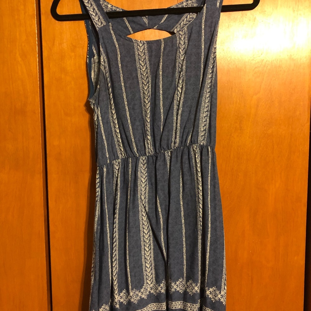 Navy and white tank top dress
